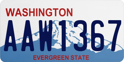 WA license plate AAW1367