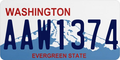 WA license plate AAW1374
