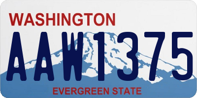 WA license plate AAW1375