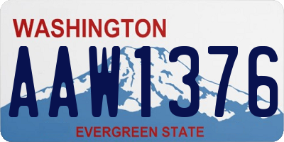 WA license plate AAW1376