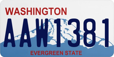 WA license plate AAW1381
