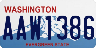 WA license plate AAW1386
