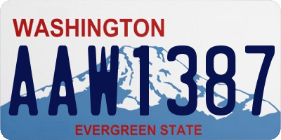 WA license plate AAW1387
