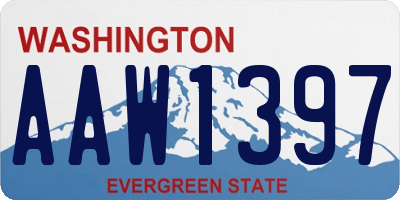 WA license plate AAW1397