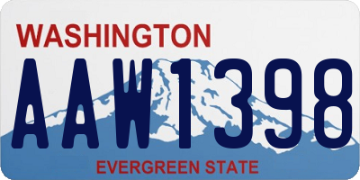 WA license plate AAW1398