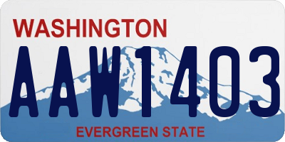WA license plate AAW1403