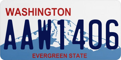 WA license plate AAW1406