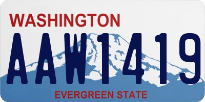 WA license plate AAW1419