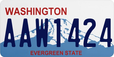 WA license plate AAW1424