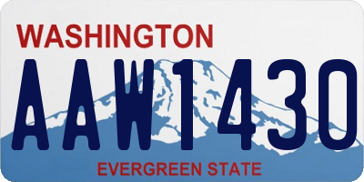 WA license plate AAW1430