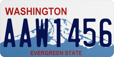 WA license plate AAW1456