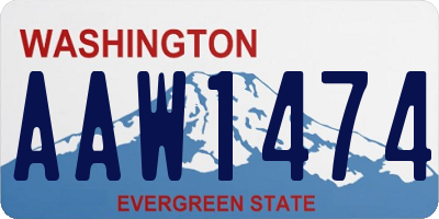WA license plate AAW1474