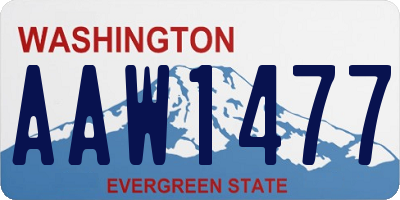 WA license plate AAW1477