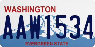 WA license plate AAW1534