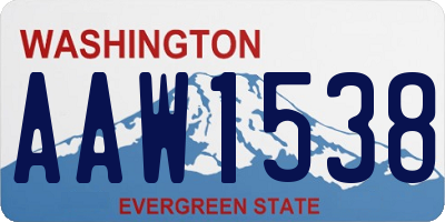 WA license plate AAW1538
