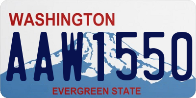 WA license plate AAW1550