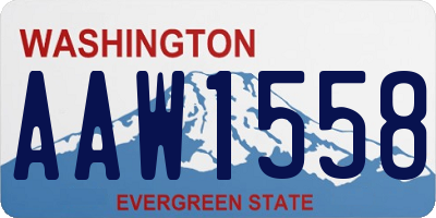 WA license plate AAW1558