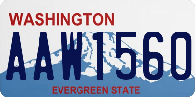 WA license plate AAW1560