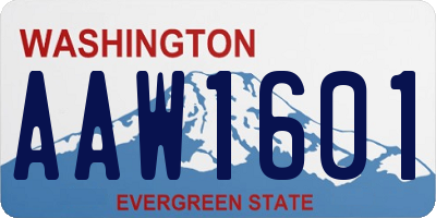 WA license plate AAW1601