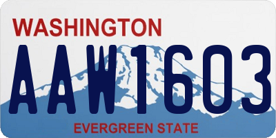 WA license plate AAW1603