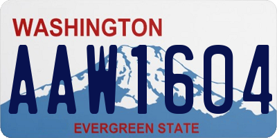 WA license plate AAW1604