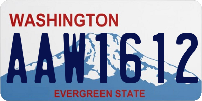 WA license plate AAW1612