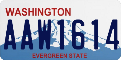 WA license plate AAW1614
