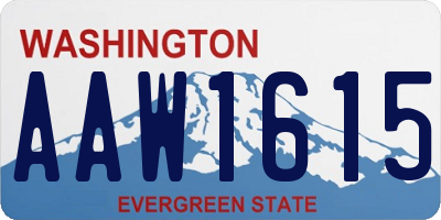 WA license plate AAW1615