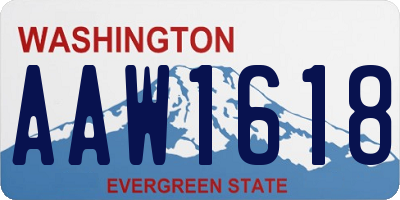 WA license plate AAW1618