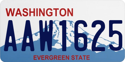WA license plate AAW1625