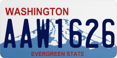 WA license plate AAW1626