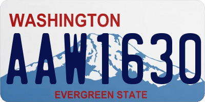 WA license plate AAW1630