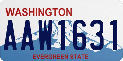 WA license plate AAW1631