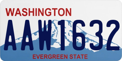 WA license plate AAW1632