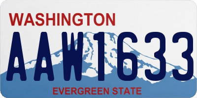 WA license plate AAW1633