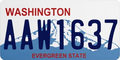 WA license plate AAW1637