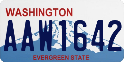 WA license plate AAW1642