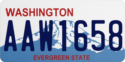 WA license plate AAW1658