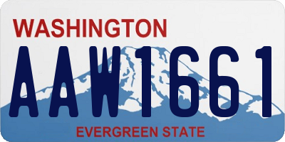WA license plate AAW1661