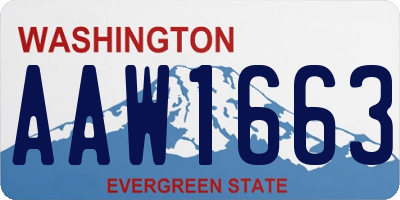 WA license plate AAW1663