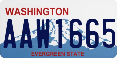 WA license plate AAW1665
