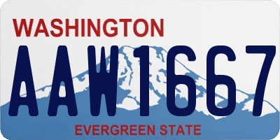 WA license plate AAW1667