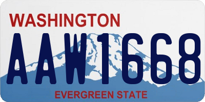 WA license plate AAW1668