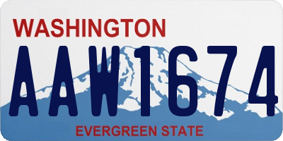 WA license plate AAW1674