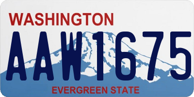 WA license plate AAW1675