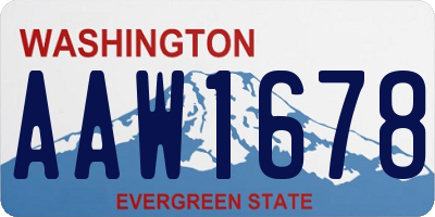 WA license plate AAW1678