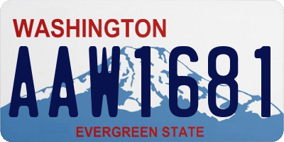 WA license plate AAW1681