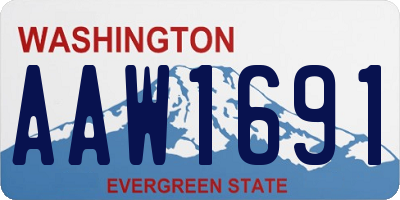 WA license plate AAW1691