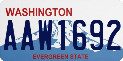 WA license plate AAW1692