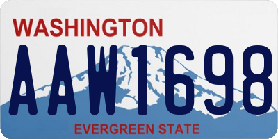 WA license plate AAW1698